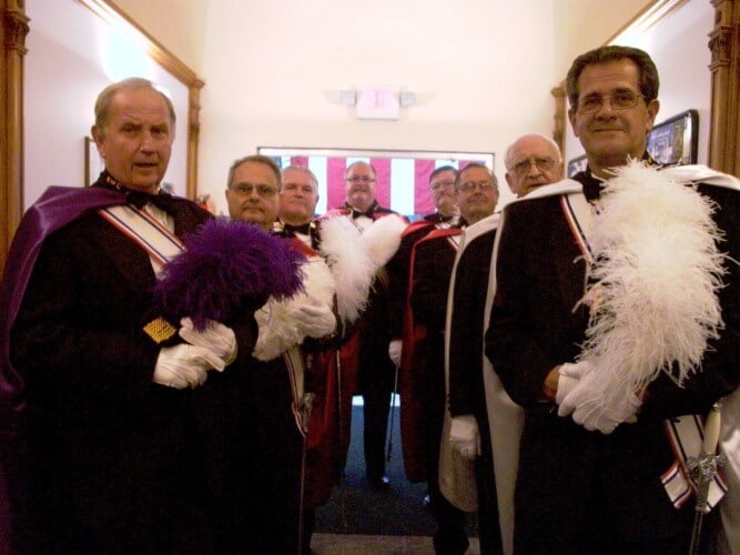 Knights of Columbus in full uniform at Bridgeville's 9/11 remembrance ceremony on Sept. 11, 2016.