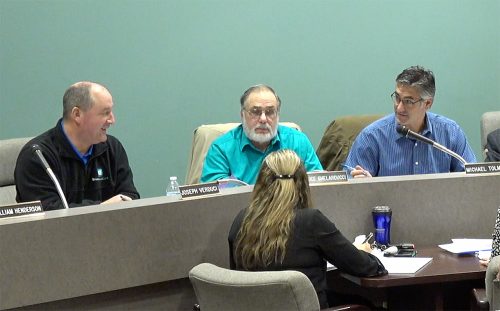 Bridgeville Borough Councilmembers Joe Verduci (L), Bruce Ghelarducci, and Michael Tolmer at council's Nov. 12, 2018 meeting.