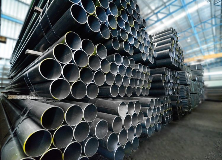 Steel pipes like these could be driven deep into the McLaughlin creekbed to stop large debris from reaching Bridgeville's populated areas.
